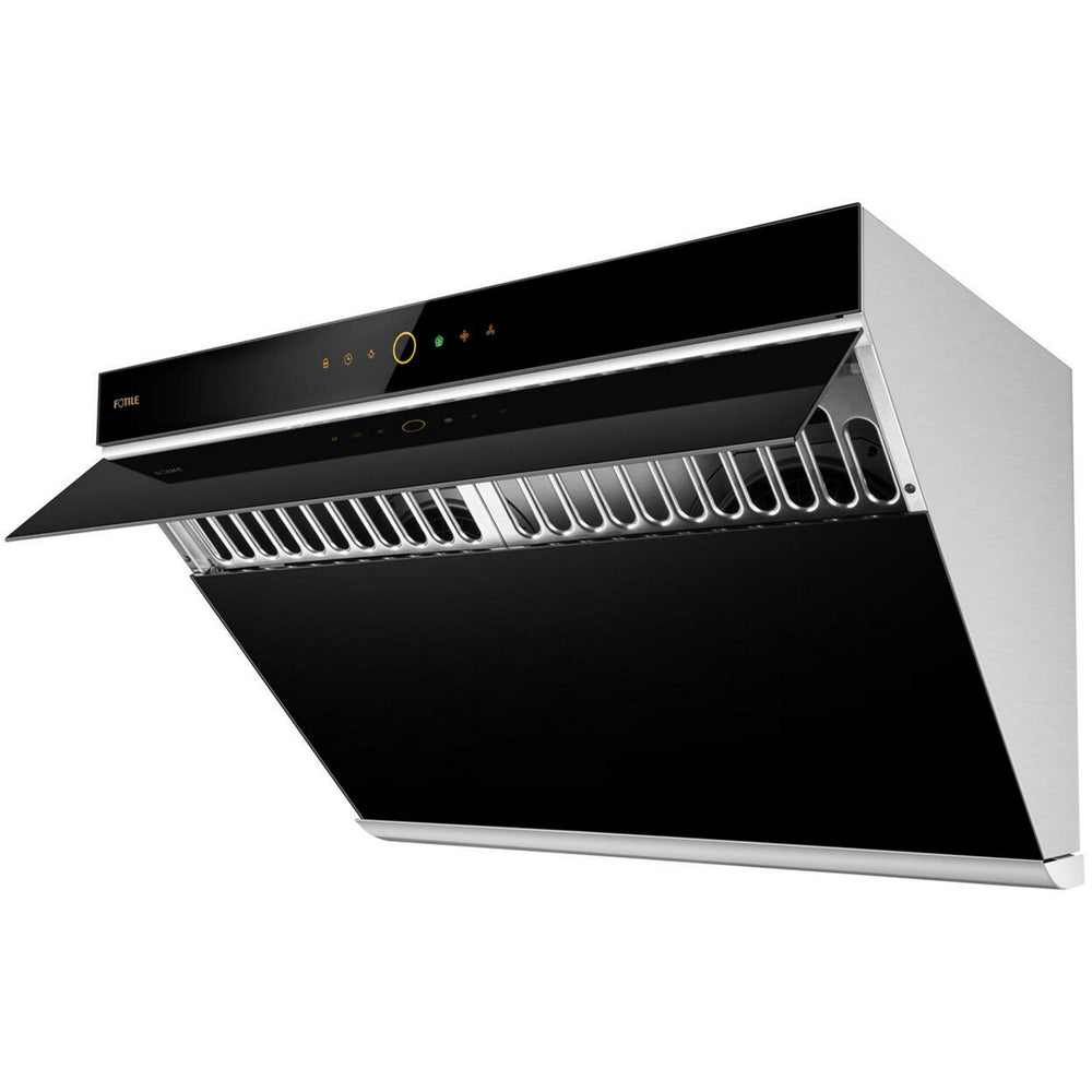 FOTILE 30-inch Prestige Series under-cabinet/wall-mount range hood JQG7505, right side view, open