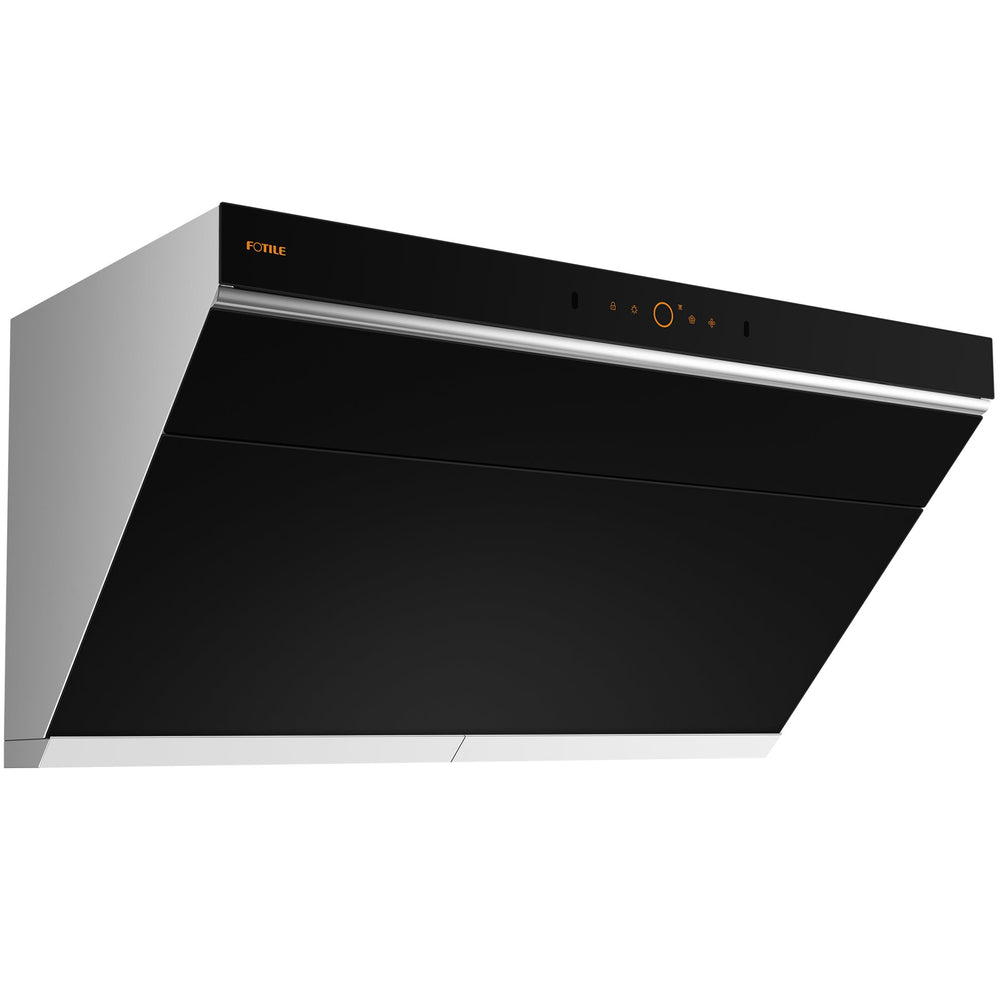 FOTILE 36-inch Prestige Performance Inclined Vent range hood JQG9007, left side view, closed