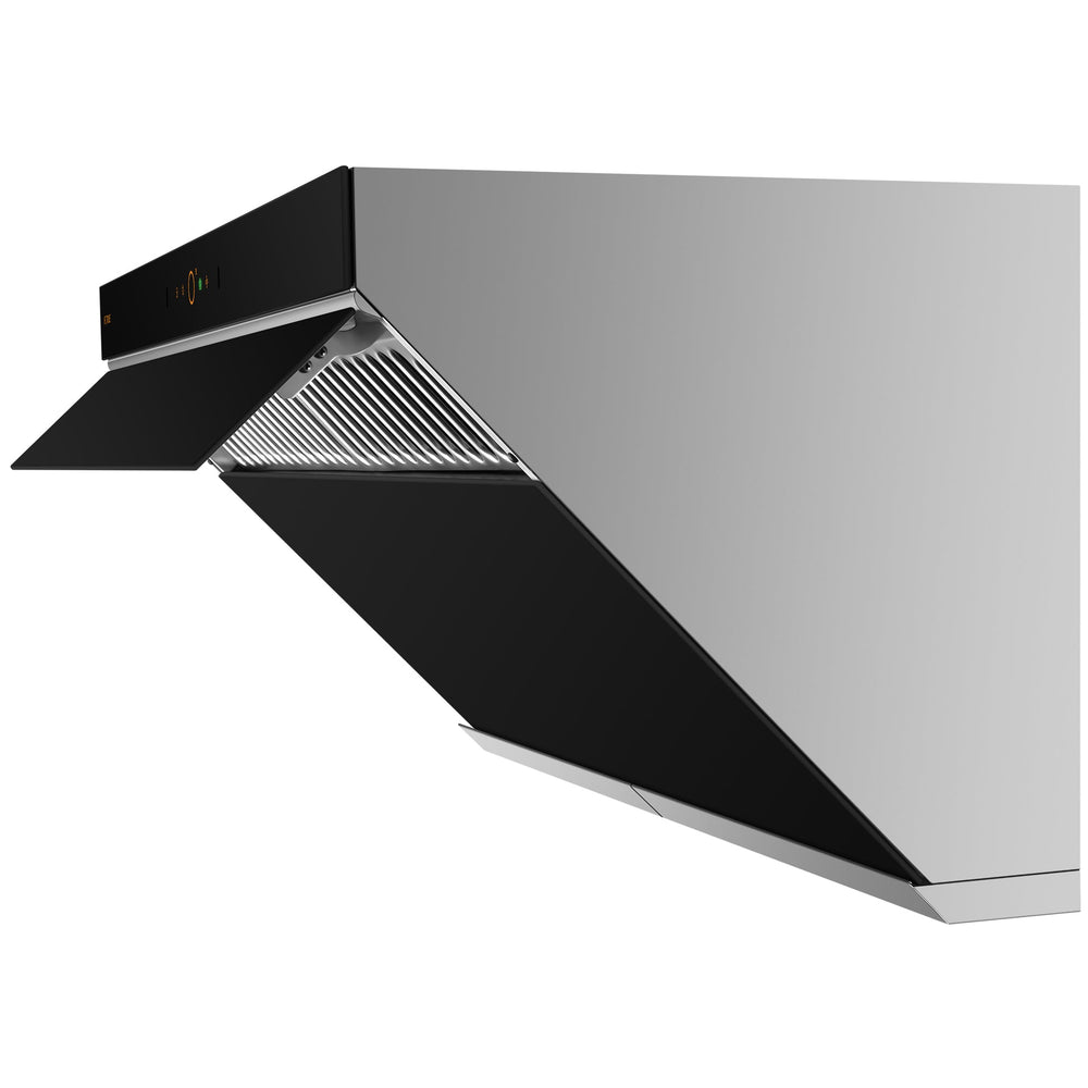 FOTILE 36-inch Prestige Performance Inclined Vent range hood JQG9007, right side view, open