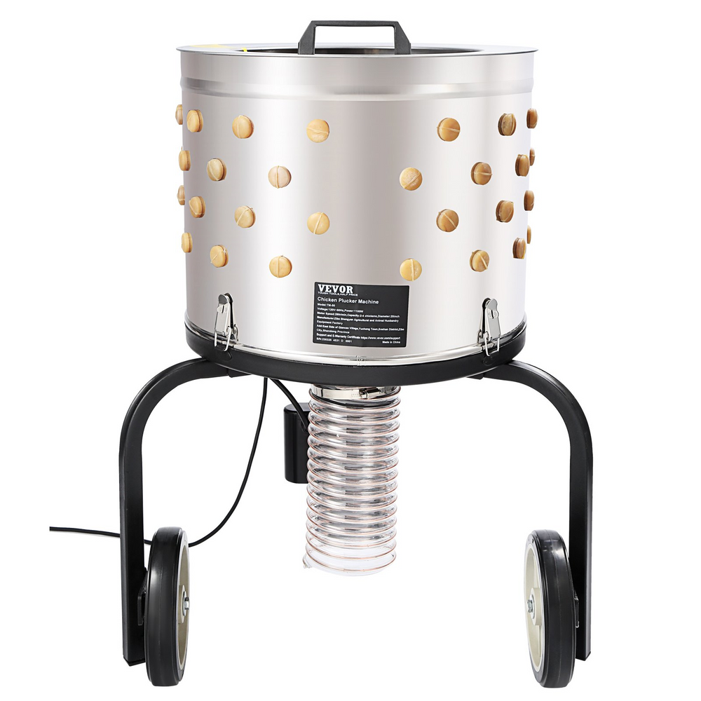 Vevor Chicken Plucker 20" Stainless Steel Drum With 108 Soft Fingers 120V 500W New