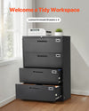 Vevor Metal File Cabinet 4 Drawer with Lock Vertical Filing Storage for Home Office Black New