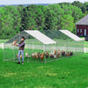 Vevor Walk-In Metal Chicken Coop 9.8' x 26.2' x 6.5' with Galvanized Steel Frame and Spire Roof New
