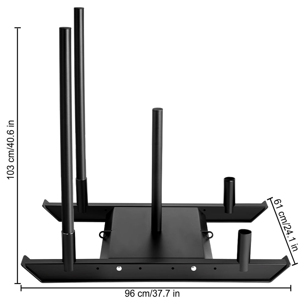 Vevor Weight Sled System 500 Lbs Capacity for Push Pull Drag Training with Standard and 2" Plates New