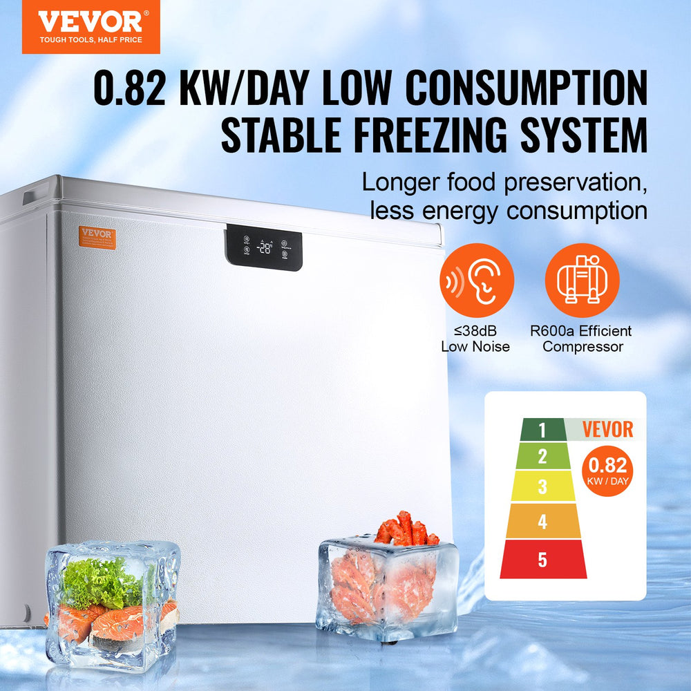 Vevor Chest Freezer 7 Cu. Ft. 198 L Deep Freezer with Adjustable Thermostat New