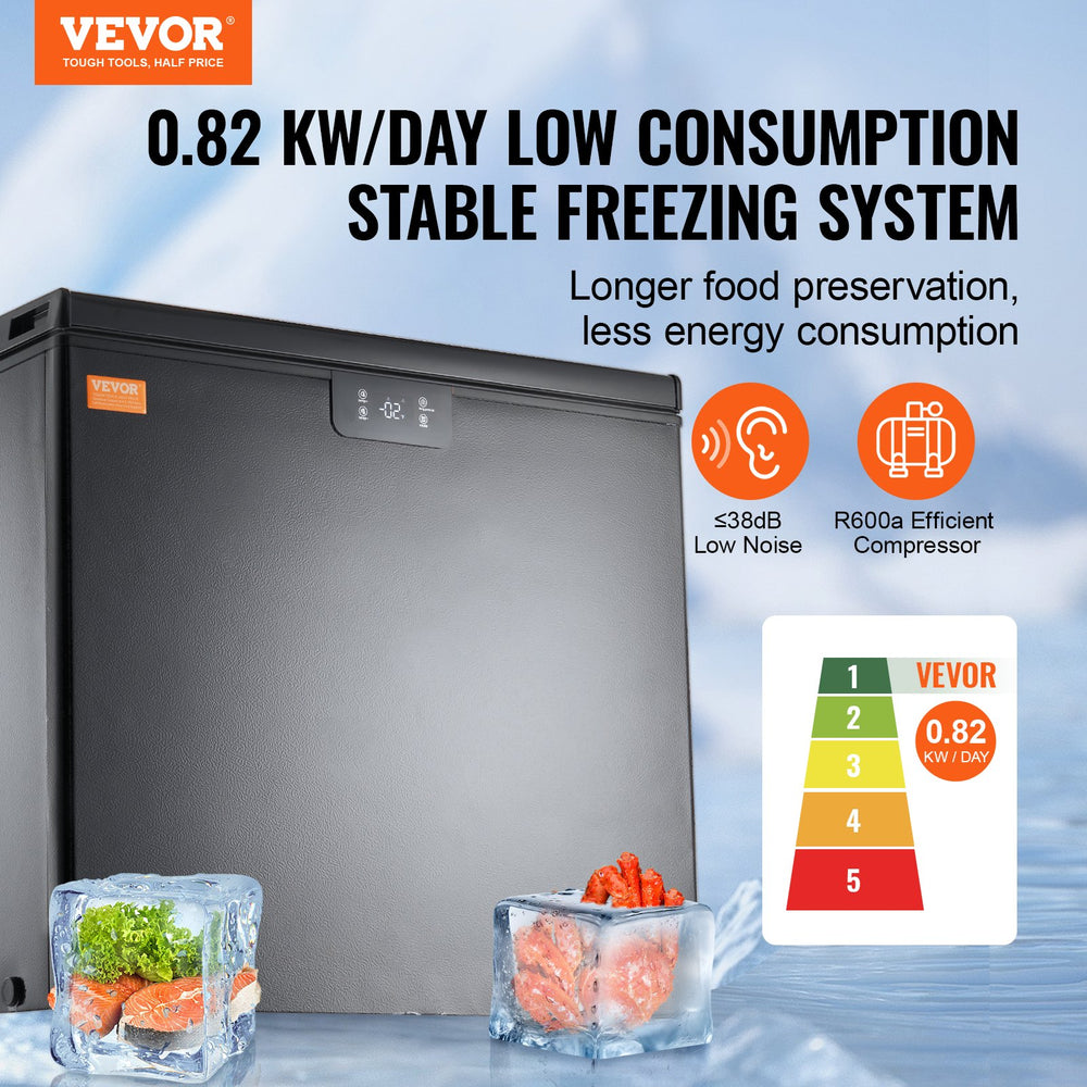 Vevor Chest Freezer 7 Cu. Ft. 198 L Deep Freezer with Adjustable Thermostat New