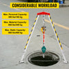 Vevor Confined Space Tripod Kit 2600 Lbs Winch Manual Handle 8' Adjustable Legs 98' Cable 32.8' Fall Protection New