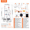 Vevor Distillation Kit 2.1 Qt Essential Oil Apparatus 3.3 Boro Glassware 1000W Heating Plate 24/40 Joints 28 PCS New