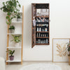 Mirrored Jewelry Armoire with Full Length Mirror and 2 Internal LED Lights-Rustic Brown - Gallery View 1 of 10