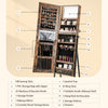 Jewelry cabinet interior showcasing 108 earring slots and storage hooks, designed for organized jewelry and cosmetics.