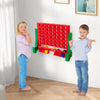 Jumbo 4-to-Score Connect Game Set in green, wall-mounted with kids playing, ideal for family gatherings and parties.