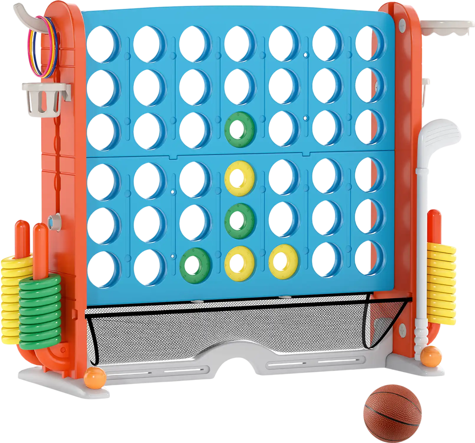 Costway Jumbo 4-to-Score Ring Toss Basketball Hoop Game Set 17377878 New