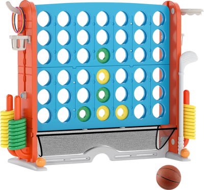 Costway Jumbo 4-to-Score Ring Toss Basketball Hoop Game Set 17377878 New