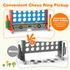 Jumbo 4-to-Score game in blue and orange with detachable mesh netting for easy ring collection and adjustable height.