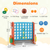 Jumbo 4-to-Score game in blue and orange with adjustable height, featuring ring toss, basketball hoop, and storage.