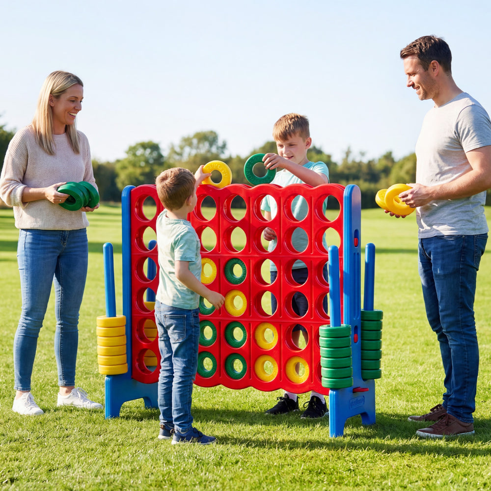 Jumbo 4-to-Score Game Set for Kids and Adults 3.5FT Tall by 4FT Wide Oversized Family Fun Game-Blue - Gallery View 1 of 10