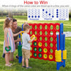 Jumbo 4-to-Score game set for kids and adults, 3.5FT tall and 4FT wide, perfect for outdoor family fun.