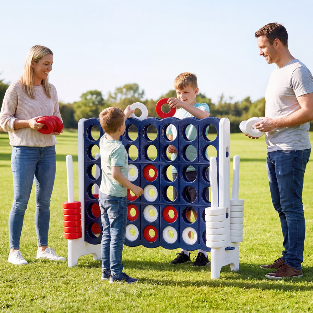 Jumbo 4-to-Score Game Set for Kids and Adults 3.5FT Tall by 4FT Wide Oversized Family Fun Game-White - Gallery View 1 of 10