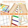 6-in-1 jungle gym featuring monkey bars, slide, and climbing rock, designed for indoor fun and toddler safety.