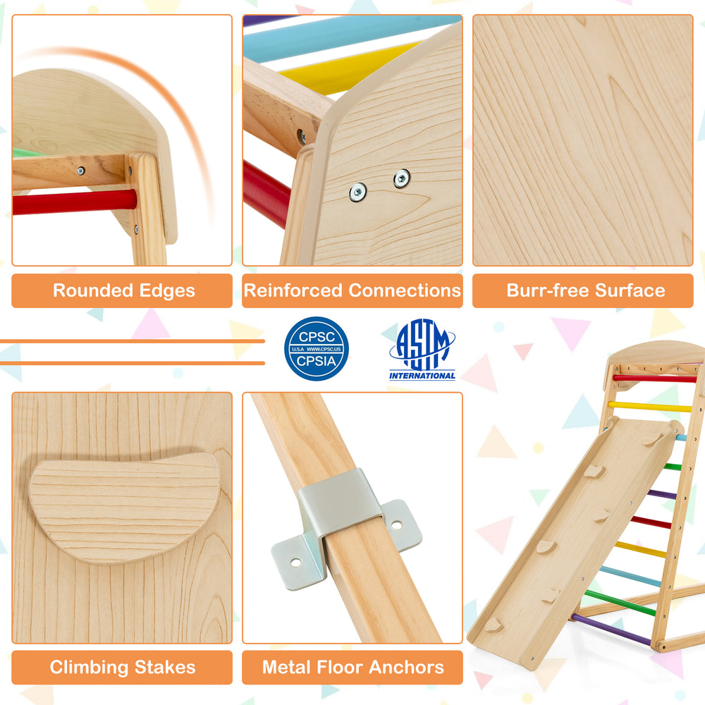 Detail of the 6-in-1 Jungle Gym showing rounded edges, reinforced connections, and a smooth surface for toddler safety.