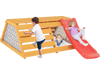 5-in-1 Jungle Gym Wooden Indoor Playground with Slide Rock Climbing Wall Rope Wall Climber