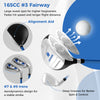 Junior golf club set featuring a 460cc fairway wood and lightweight fiberglass and steel clubs for ages 8 to 10.