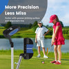 Junior golf club set featuring fiberglass and steel clubs, designed for ages 8 to 10, perfect for various hitting.