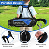 Junior golf club set with portable design, adjustable shoulder strap, and built-in carrying handle for ages 8 to 10.