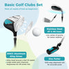 Junior complete golf club set for kids, featuring a lightweight stand bag, driver, irons, and putter for ages 8-10.
