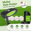 Junior mallet putter with zinc alloy head, designed for kids aged 8-10, featuring a large sweet spot and alignment aid.