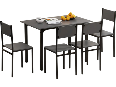 Costway 5 Piece Industrial Dining Table Set for 4 Gray 14625937 New