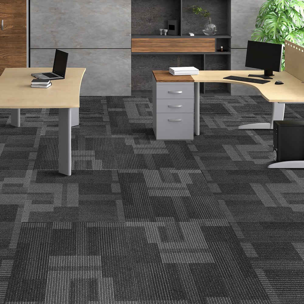 Vevor Carpet Tiles Reusable 24" Peel and Stick Squares 96 Sq. Ft. Soft Padded Gray 24 PCS New