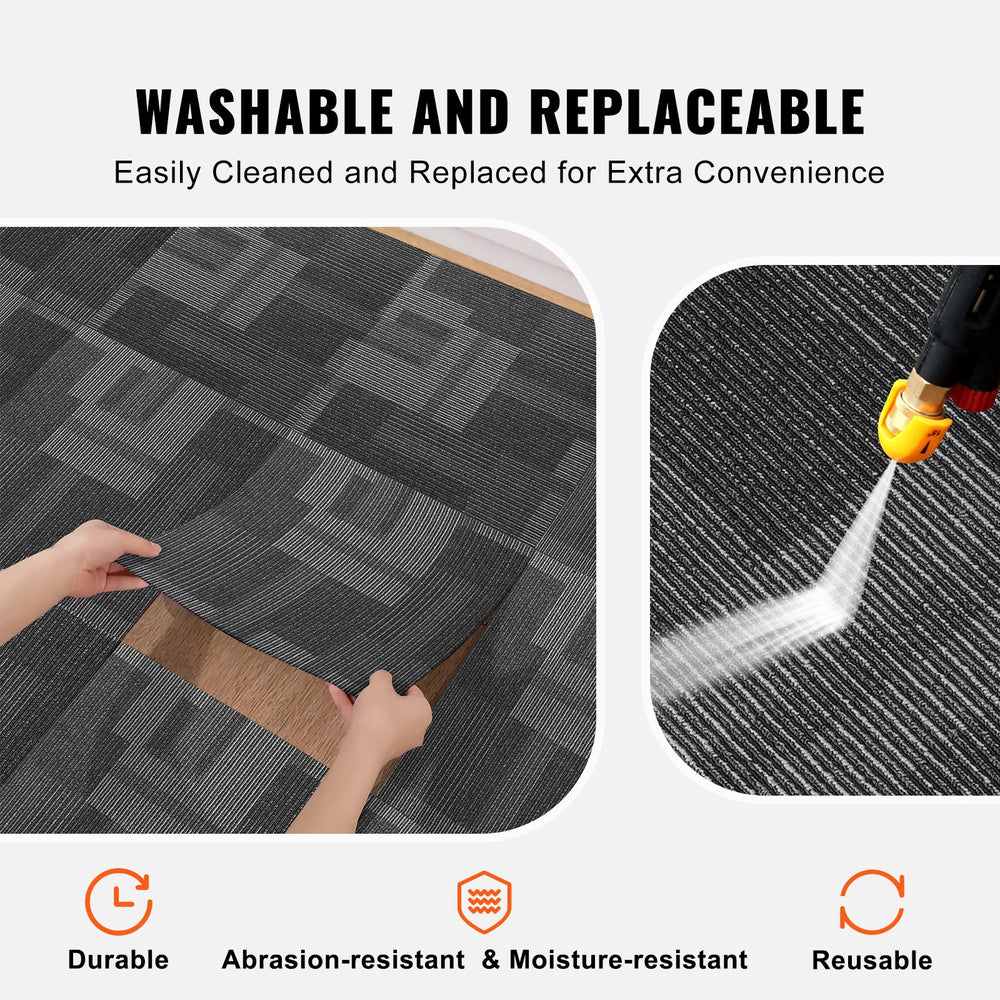 Vevor Carpet Tiles Reusable 24" Peel and Stick Squares 96 Sq. Ft. Soft Padded Gray 24 PCS New