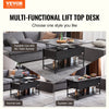 Vevor Lift Top Coffee Table 39.3" x 19.6"  Multi-Functional with Storage and Built-In Power Outlet Brown New