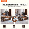 Vevor Lift Top Coffee Table 47.2" x 19.6"  Multi-Functional with Hidden Storage Brown New