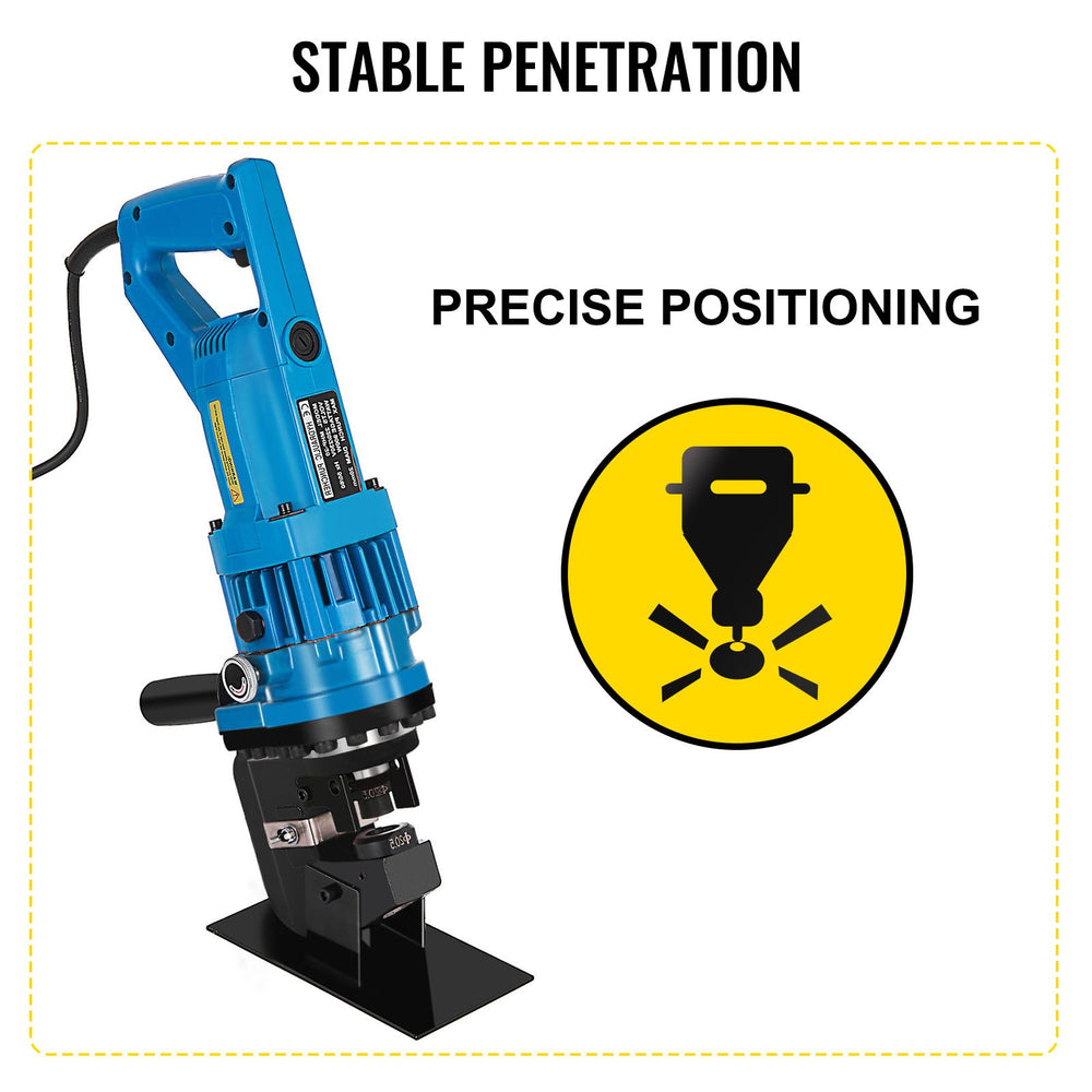 Vevor Electric Hydraulic Hole Puncher 900W Manual Oil Return 1/4" Cutting Thick 5-Dies New