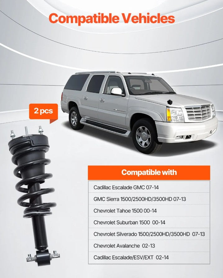 Vevor Front Air Shock Absorber Struts 2 PCS Fits Cadillac Chevrolet GMC 2000–2014 New