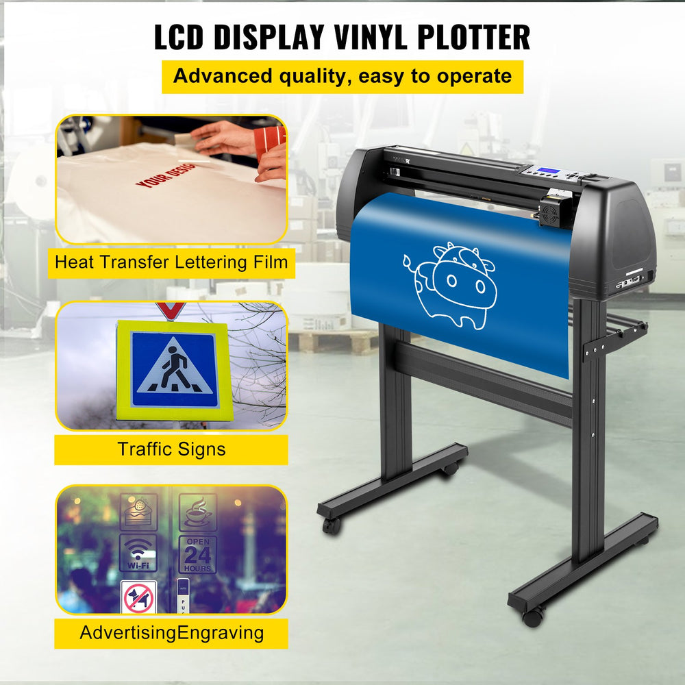 Vevor Vinyl Cutter Machine 28" LED Plotter MAC/Windows Compatible Adjustable Force & Speed New