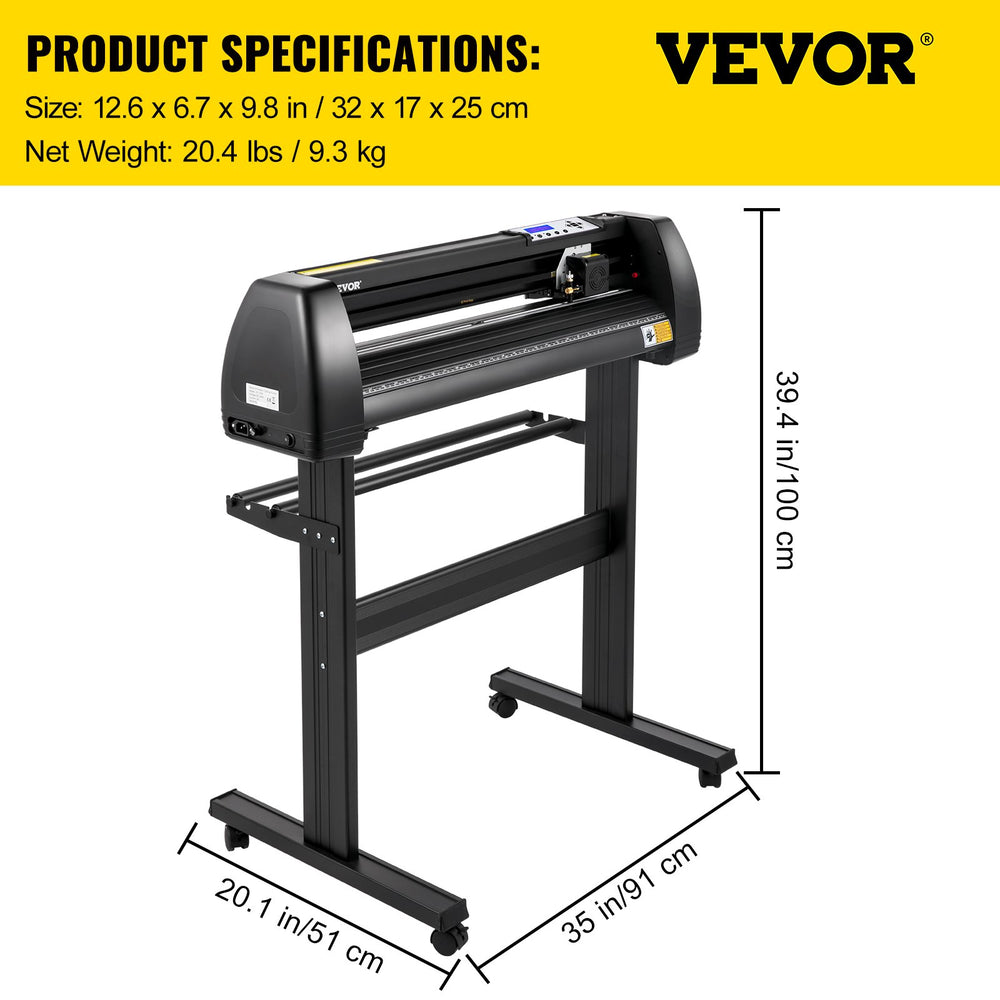 Vevor Vinyl Cutter Machine 28" LED Plotter MAC/Windows Compatible Adjustable Force & Speed New