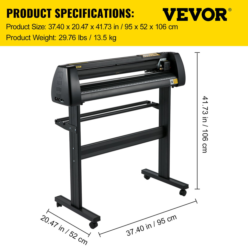 Vevor Vinyl Cutter Machine 28" Plotter LCD Display Adjustable Force and Speed 3 Blades New