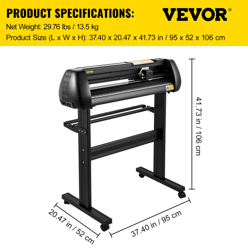 Vevor Vinyl Cutter Machine 28" Plotter Bundle LCD Display Adjustable Force and Speed 5 Vinyl Rolls New