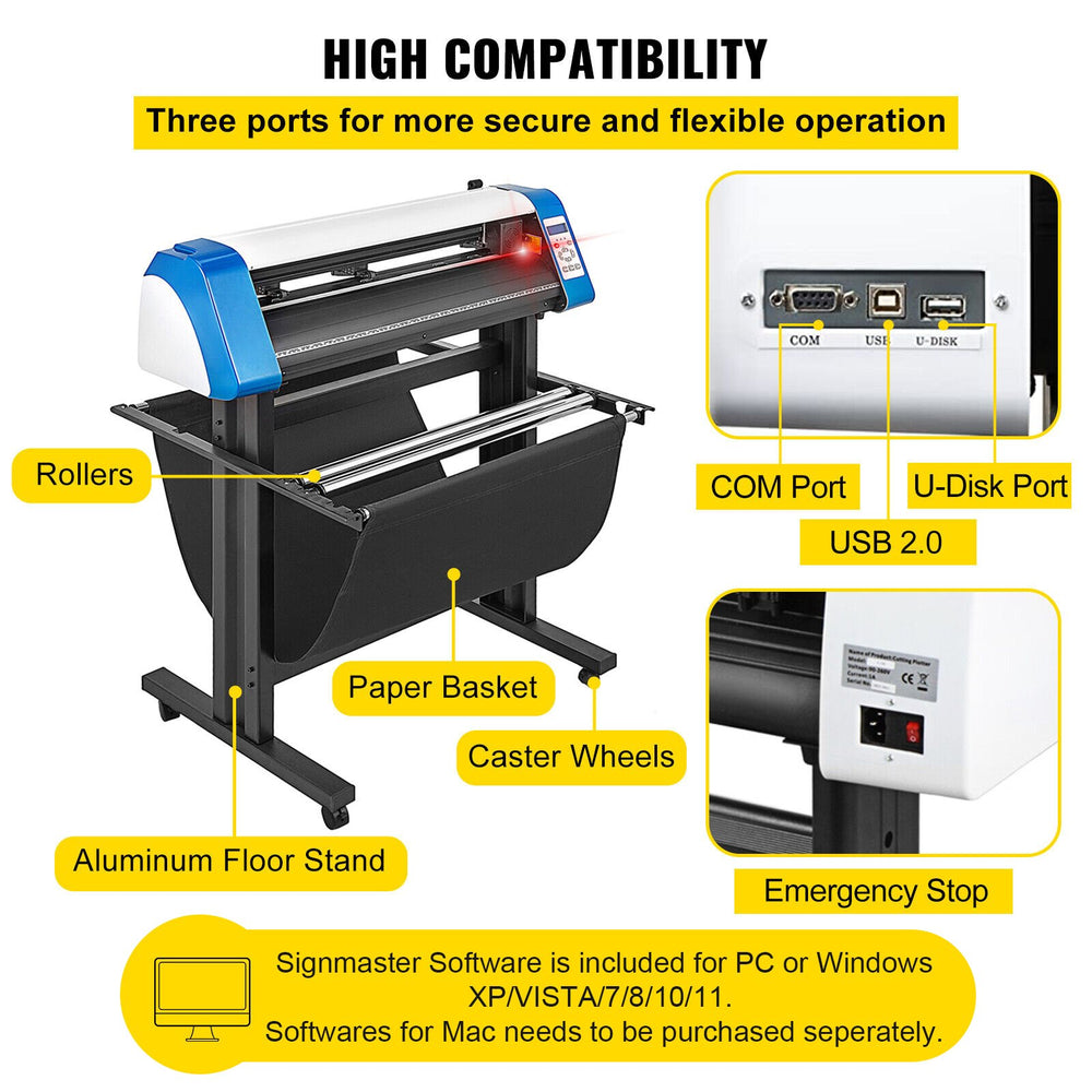 Vevor Vinyl Cutter Machine 34" Semi-Automatic with Floor Stand and SignMaster Software New