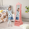 2-in-1 Kids Play Jewelry Armoire with Full Length Mirror and Drawers-Pink - Gallery View 1 of 10