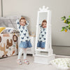 2-in-1 Kids Play Jewelry Armoire with Full Length Mirror and Drawers-White - Gallery View 1 of 10