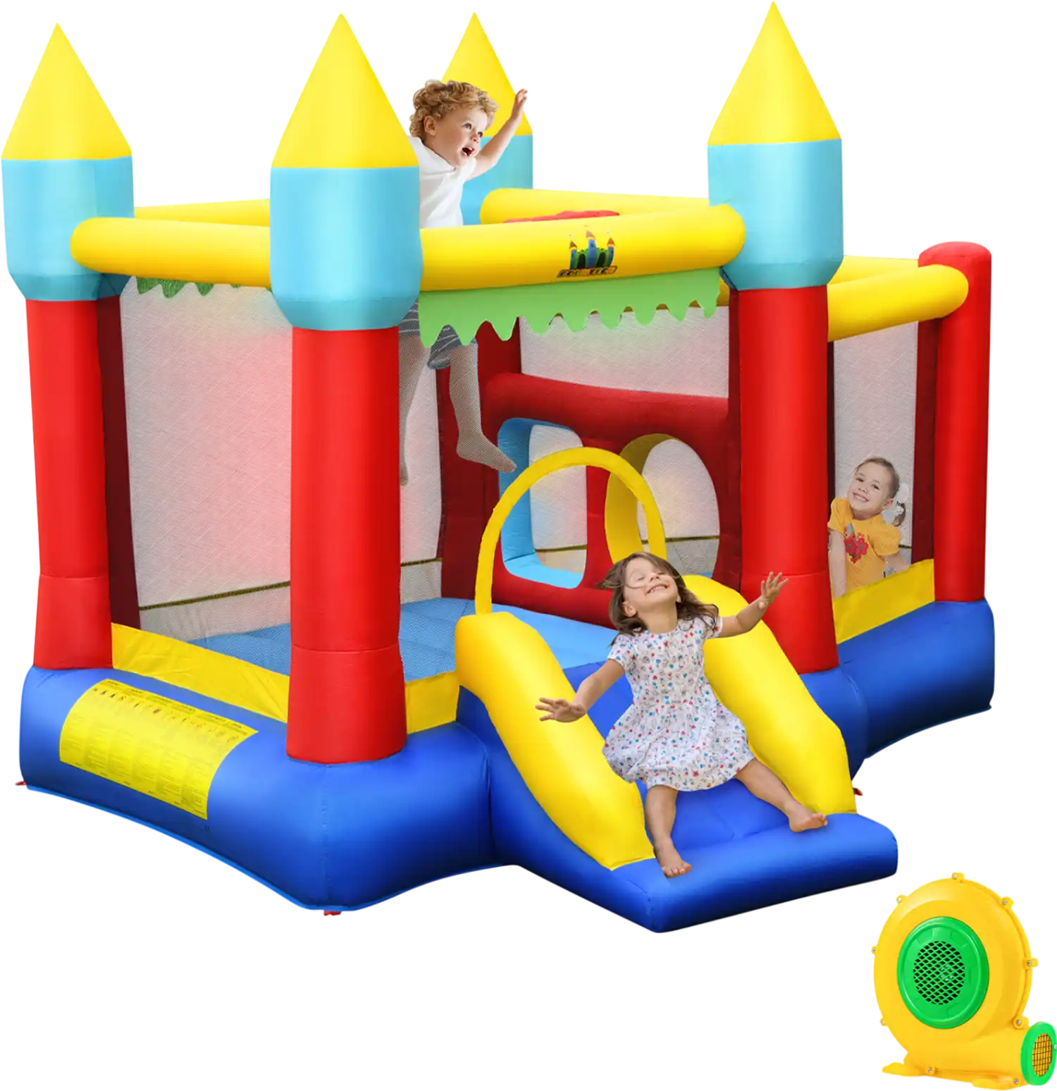 Costway Kids Inflatable Bounce House Bouncer w/ 480W Blower 48315029 New