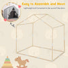 Kid's play tent with a durable wood frame and washable cotton mat, perfect for indoor or outdoor play.