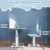 Kid's study desk with height adjustment, tiltable desktop, and supportive backrest in blue, ideal for fast-growing kids.