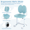 Ergonomic kid's chair with supportive backrest, soft padded seat, and adjustable foot pads for comfortable study.