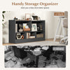 Gray kids' 2-shelf bookcase with 5 spacious compartments for toy storage, ideal for playrooms and classrooms.