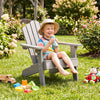 Kids Adirondack Chair All-weather Outdoor Chair for Children with Tilted High Backrest-Grey - Gallery View 1 of 9