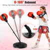 Kids adjustable stand punching bag set with boxing gloves, featuring 0-180° rebound for enhanced training fun.